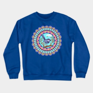 Australian Blue Wren Mandala Crewneck Sweatshirt